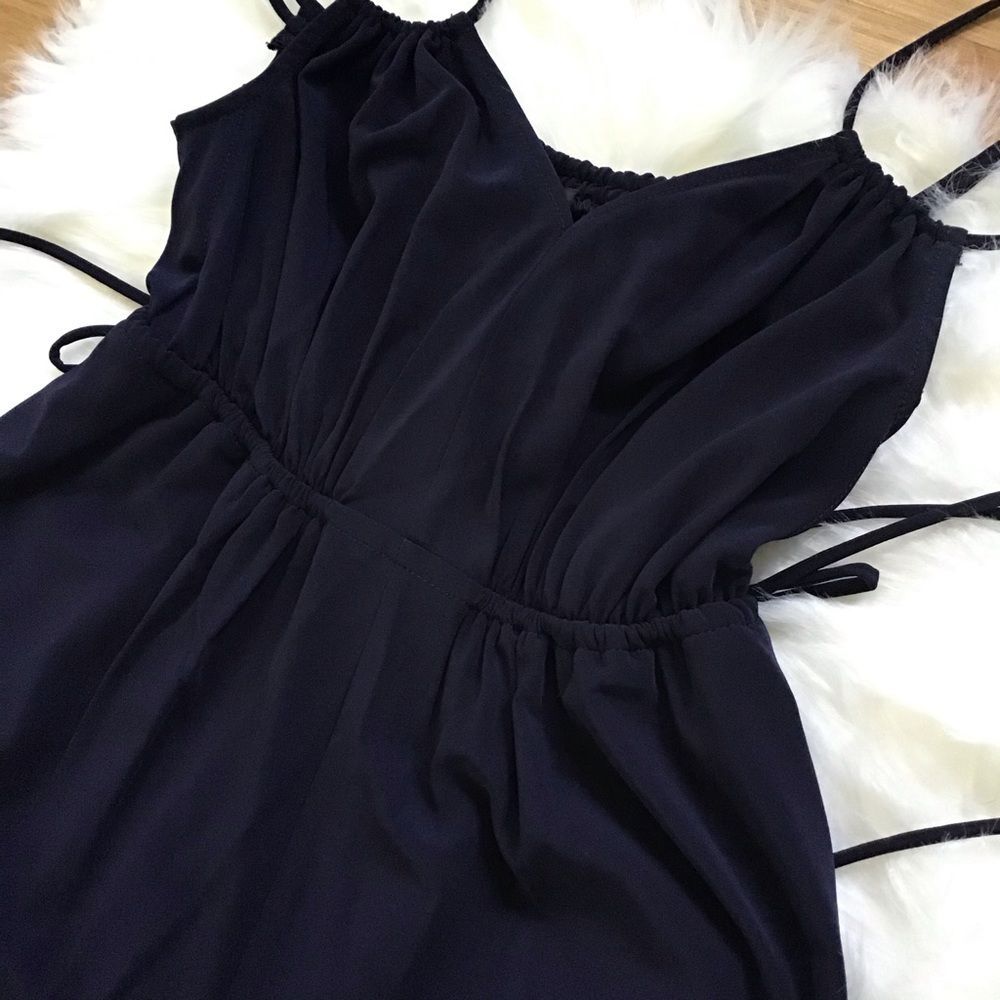 NWT Forest Lily Navy Blue Jumpsuit Spaghetti Strap XS - Picture 5 of 6